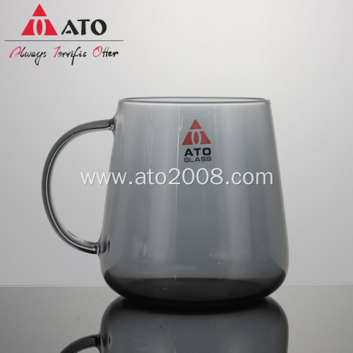 Grey Glass Cup Transparent Tea Milk Coffee Cup